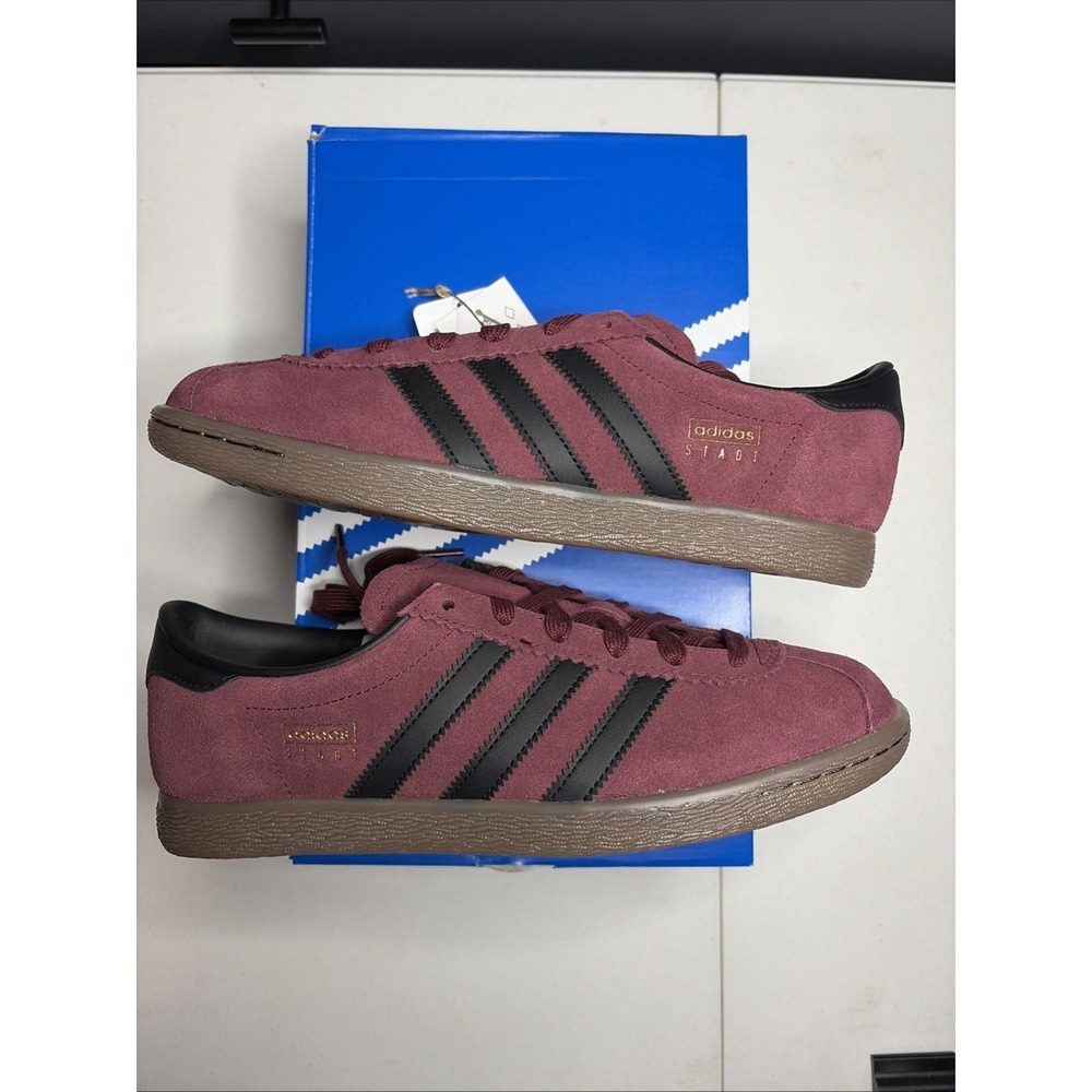 adidas Samba Suede Sneakers in Burgundy with Black Stripes